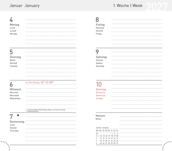 Weitere Ansicht: Taschenkalender Modus XL geheftet Einlage 2027