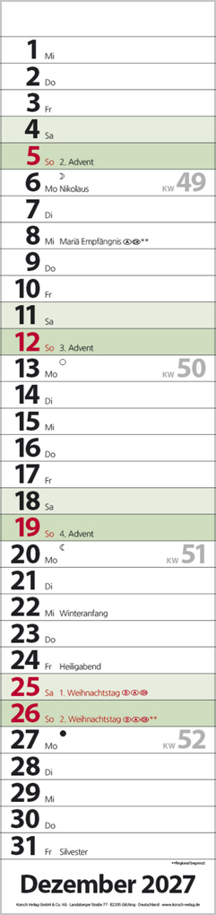 Weitere Ansicht: Streifenplaner Compact Dunkelgrün Recyclingpapier