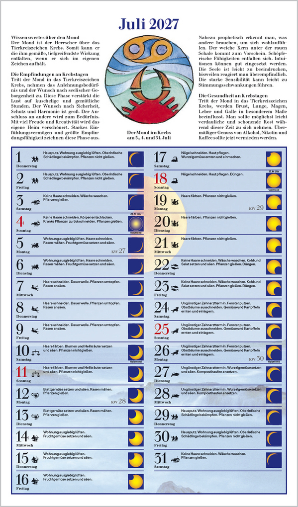 Weitere Ansicht: Mit dem Mond im Rhythmus 2027