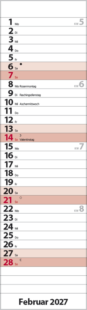 Weitere Ansicht: Streifenplaner Mini Rot 2027
