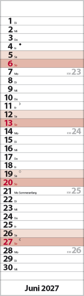 Weitere Ansicht: Streifenplaner Mini Rot 2027
