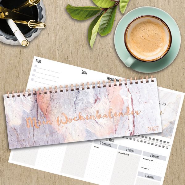 Weitere Ansicht: Tischquerkalender Marble 2027