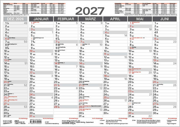 Weitere Ansicht: Tafelkalender A4 2027