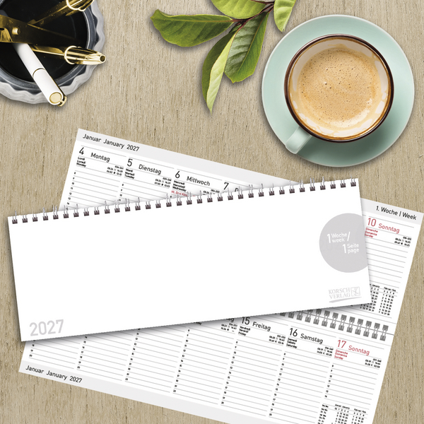 Weitere Ansicht: Tischkalender quer Classic Colourlux 2027 weiß