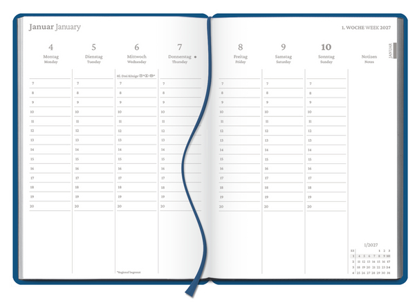 Weitere Ansicht: Wochenplaner Dunkelblau 2027