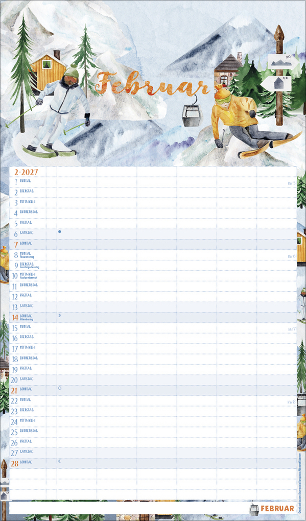 Weitere Ansicht: Familienplaner Aquarell 2027