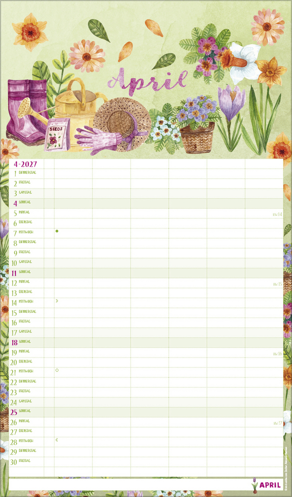 Weitere Ansicht: Familienplaner Aquarell 2027