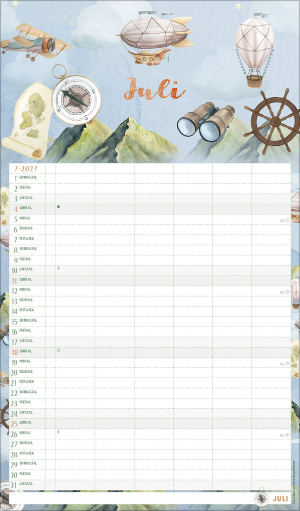 Weitere Ansicht: Familienplaner Aquarell 2027