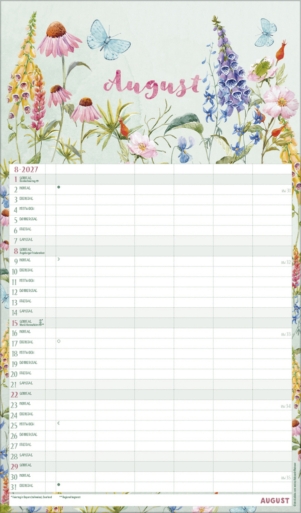 Weitere Ansicht: Familienplaner Aquarell 2027