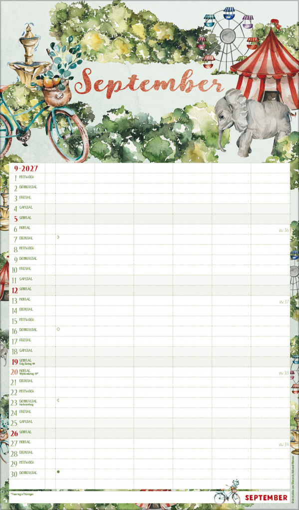 Weitere Ansicht: Familienplaner Aquarell 2027