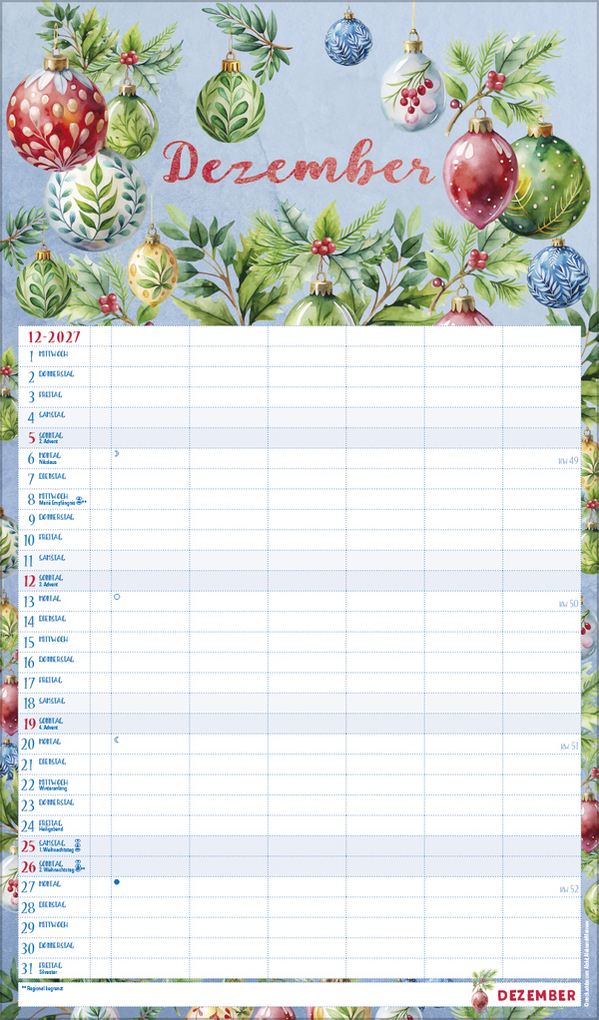 Weitere Ansicht: Familienplaner Aquarell 2027