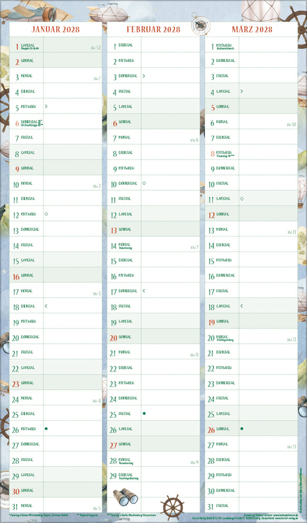 Weitere Ansicht: Familienplaner Aquarell 2027