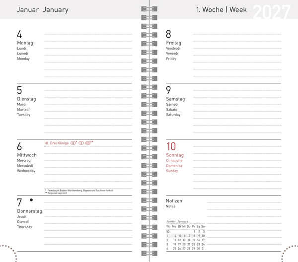 Weitere Ansicht: Taschenkalender Wochentimer Small Blau 2027