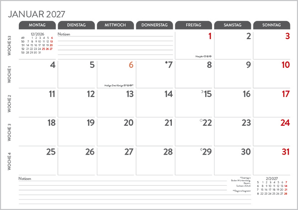 Weitere Ansicht: Monatsplaner 2027