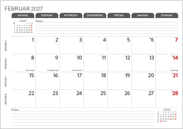 Weitere Ansicht: Monatsplaner 2027