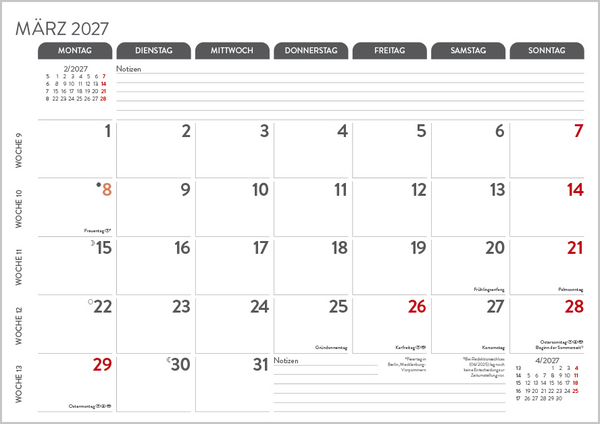 Weitere Ansicht: Monatsplaner 2027