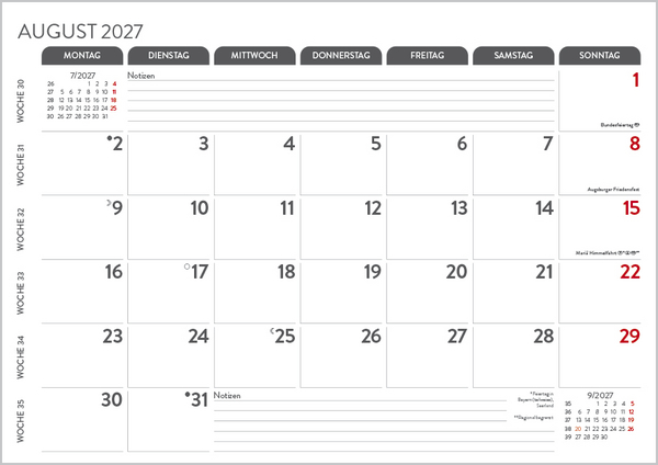 Weitere Ansicht: Monatsplaner 2027