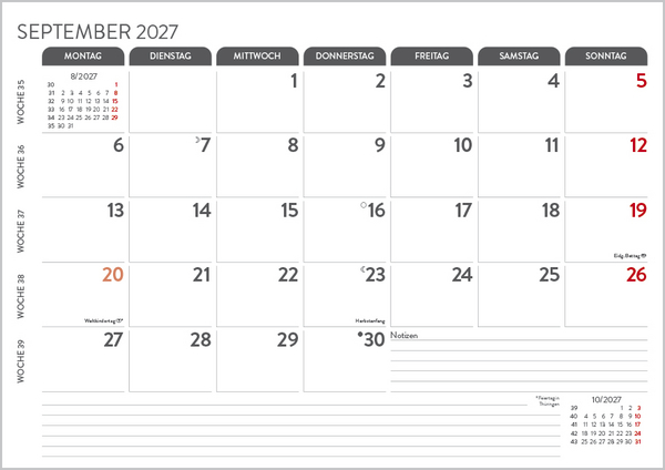 Weitere Ansicht: Monatsplaner 2027