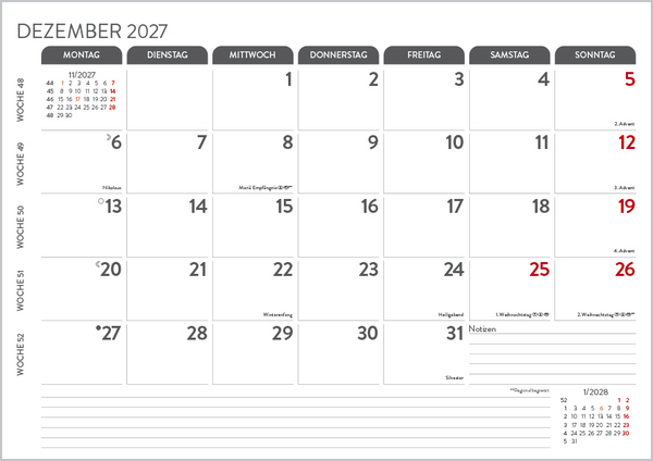 Weitere Ansicht: Monatsplaner 2027