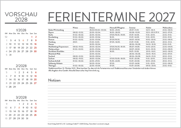 Weitere Ansicht: Monatsplaner 2027