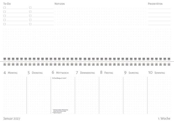 Weitere Ansicht: Tischquerkalender Purpur-Blüten 2027