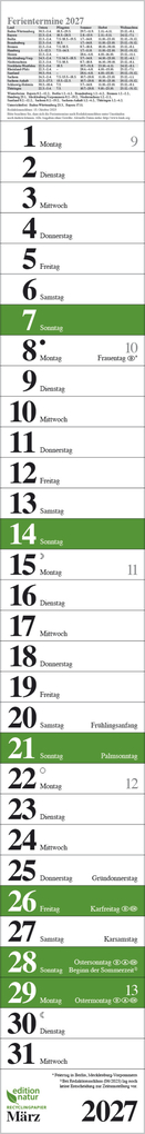 Weitere Ansicht: Streifenplaner Praktika Grün Recyclingpapier 2027