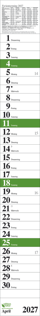 Weitere Ansicht: Streifenplaner Praktika Grün Recyclingpapier 2027