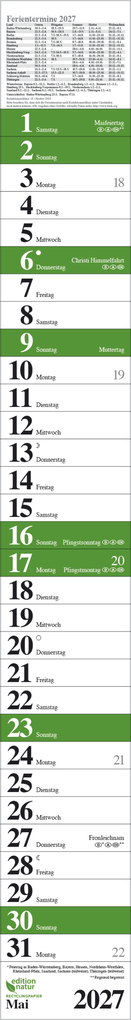 Weitere Ansicht: Streifenplaner Praktika Grün Recyclingpapier 2027