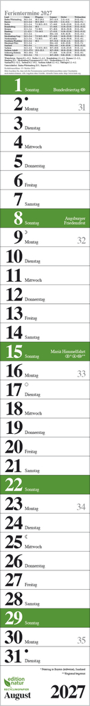 Weitere Ansicht: Streifenplaner Praktika Grün Recyclingpapier 2027