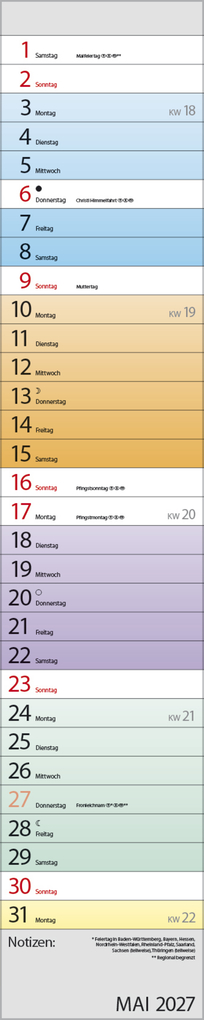 Weitere Ansicht: Planer Farbenspiel 2027