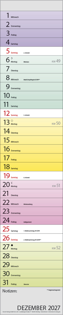 Weitere Ansicht: Planer Farbenspiel 2027