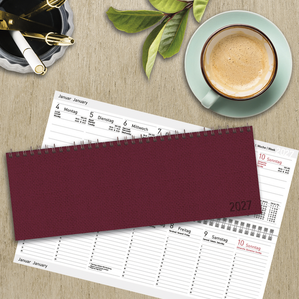 Weitere Ansicht: Tischkalender quer Professional Premium 2027 rot