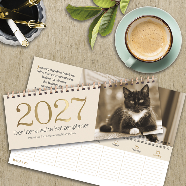 Weitere Ansicht: Der literarische Katzenplaner Tischquerkalender 2027