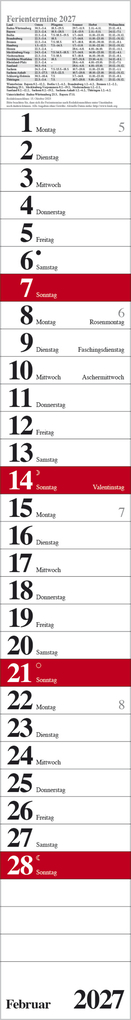 Weitere Ansicht: Streifenplaner Praktika Rot 2027