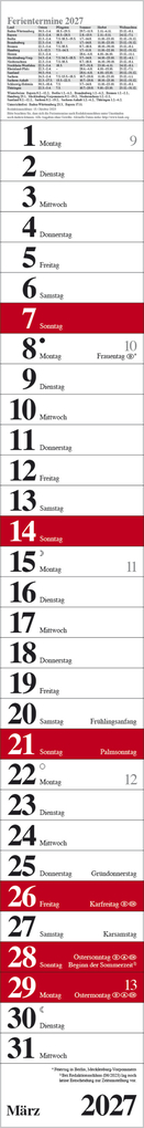 Weitere Ansicht: Streifenplaner Praktika Rot 2027