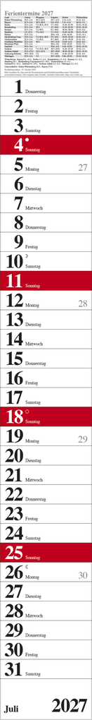 Weitere Ansicht: Streifenplaner Praktika Rot 2027