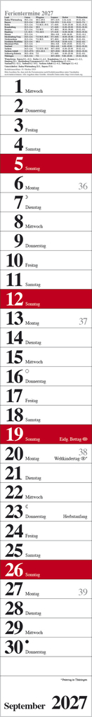 Weitere Ansicht: Streifenplaner Praktika Rot 2027