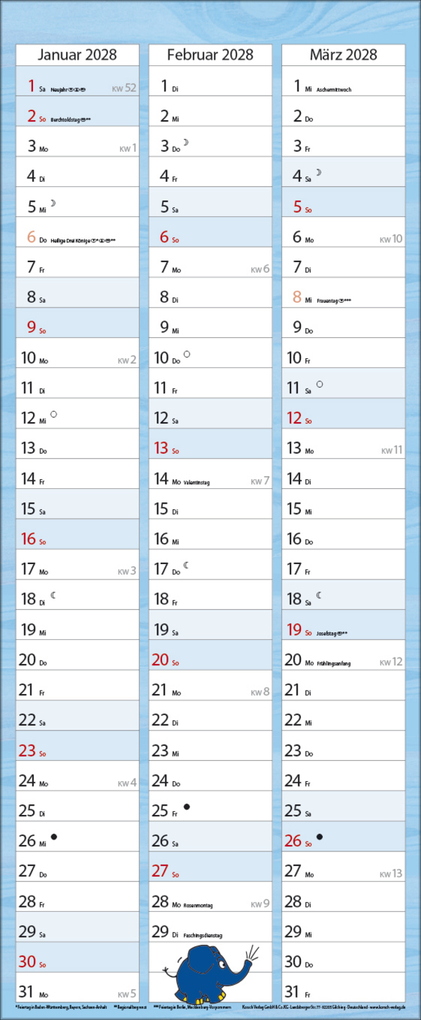 Weitere Ansicht: Der echt elefantastische Familienplaner 2027
