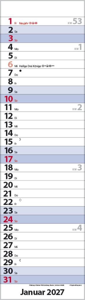 Weitere Ansicht: Streifenplaner Mini Blau 2027