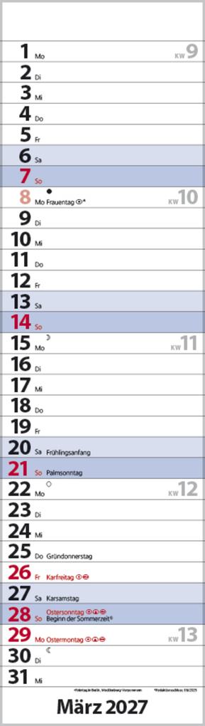 Weitere Ansicht: Streifenplaner Mini Blau 2027