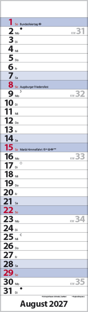 Weitere Ansicht: Streifenplaner Mini Blau 2027