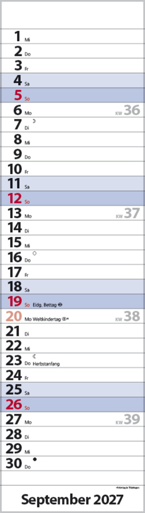 Weitere Ansicht: Streifenplaner Mini Blau 2027