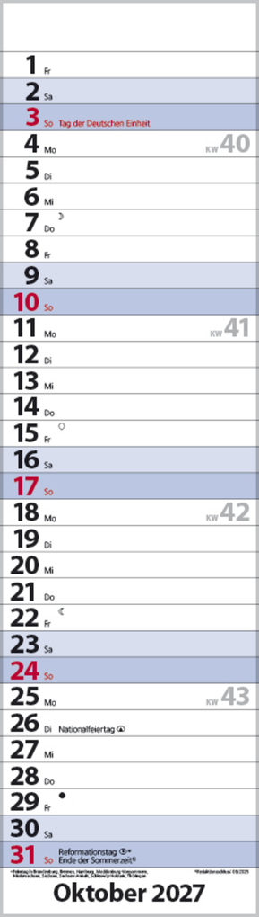 Weitere Ansicht: Streifenplaner Mini Blau 2027