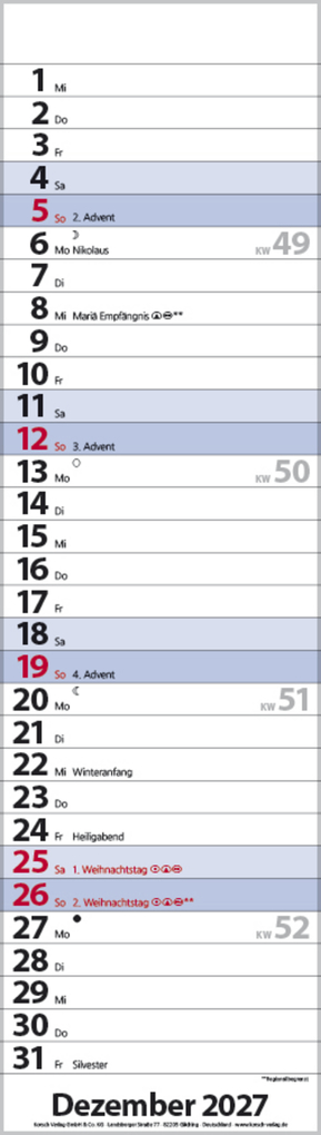 Weitere Ansicht: Streifenplaner Mini Blau 2027