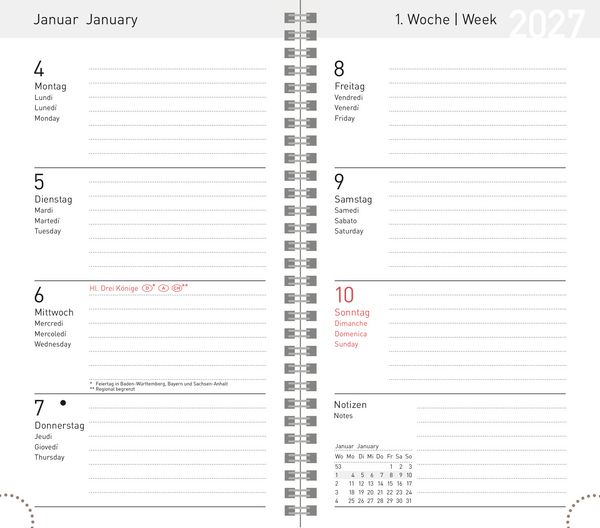 Weitere Ansicht: Taschenkalender Youngtimer Palmblätter 2027