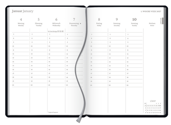 Weitere Ansicht: Wochenplaner Schwarz 2027