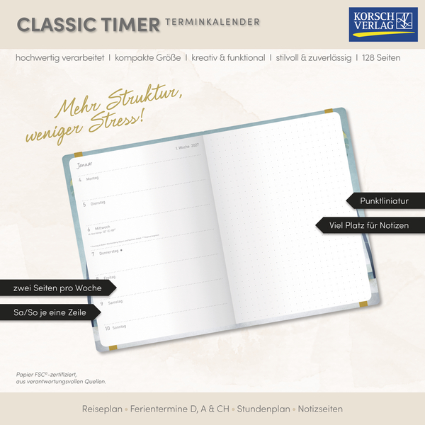 Weitere Ansicht: Terminkalender Classic Timer Beach 2027 | Henry Rivers