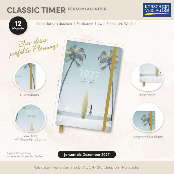 Weitere Ansicht: Terminkalender Classic Timer Beach 2027 | Henry Rivers