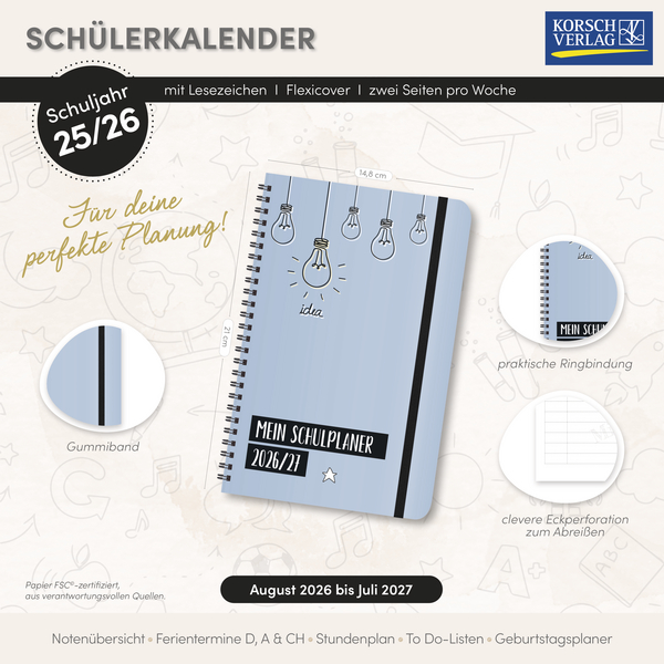 Weitere Ansicht: Schülerkalender Light on 2026/2027