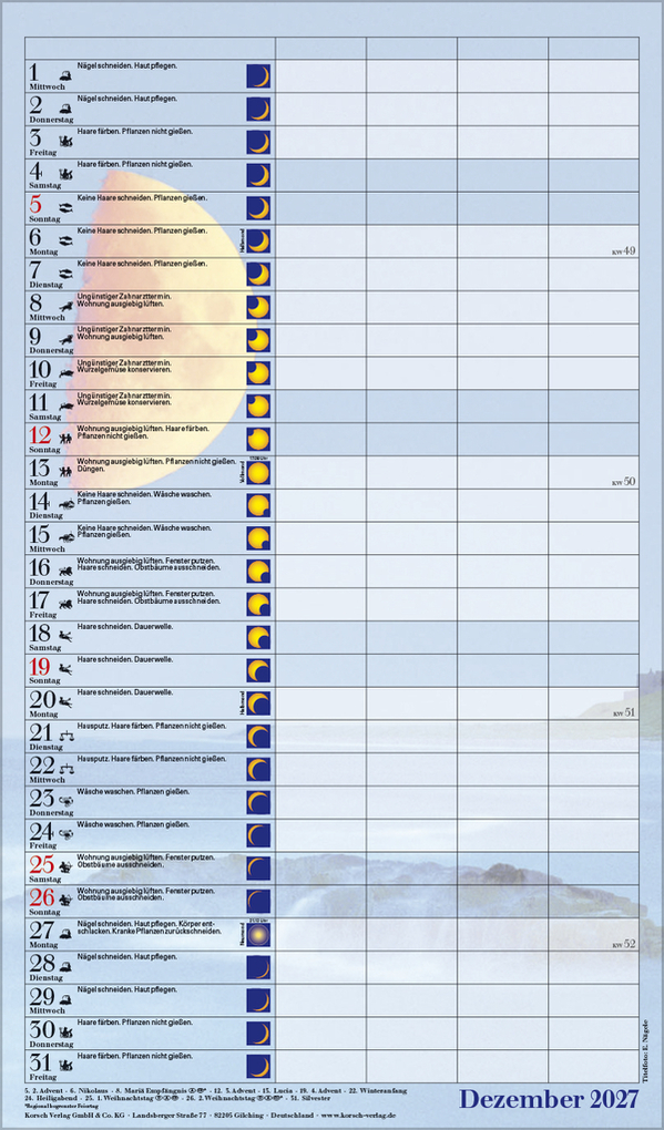 Weitere Ansicht: Mond-Familientimer 2027